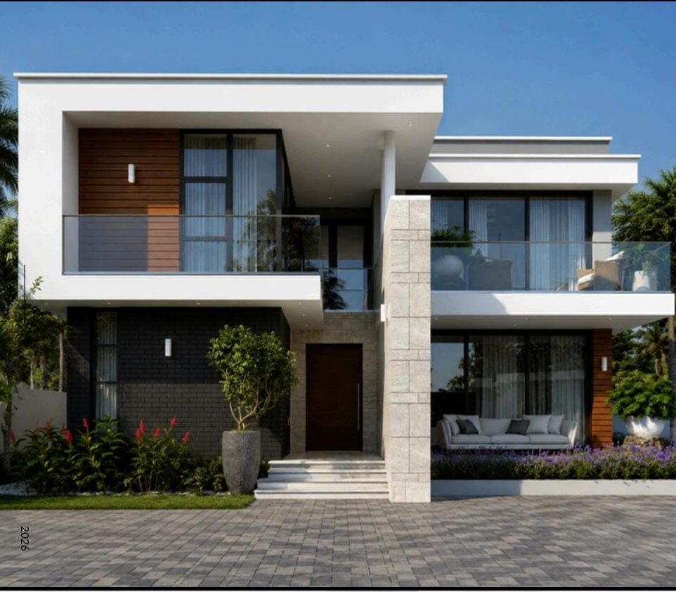 Contemporary maisonette with timber and stone cladding