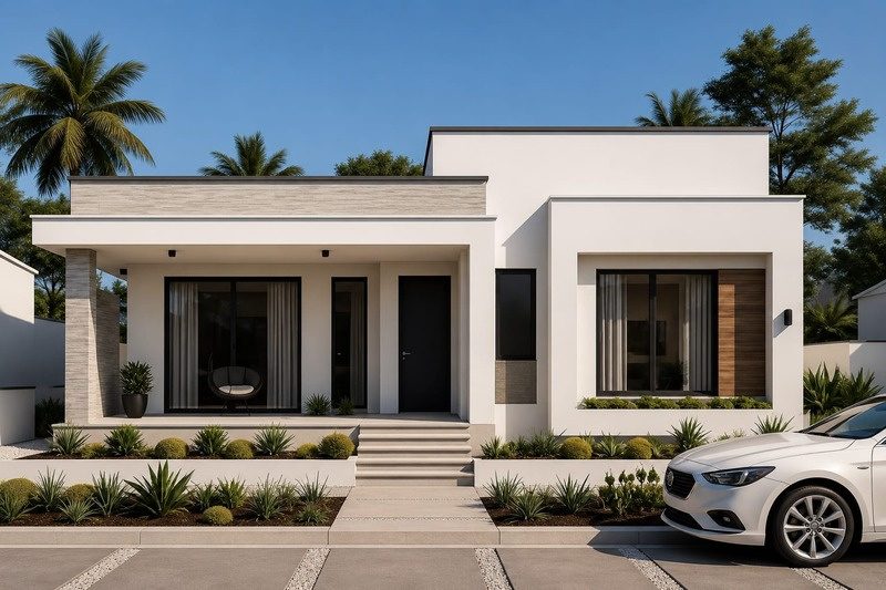 Design 01: modern 4 bedroom bungalow render