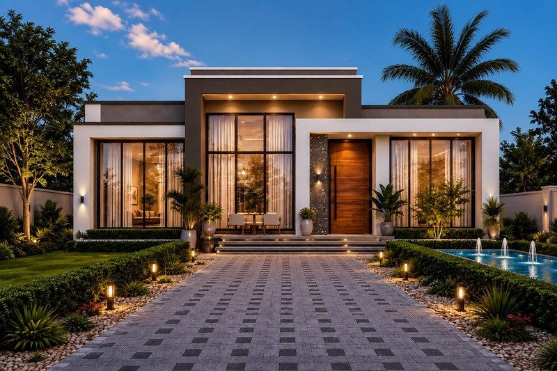 Design 03: modern 4 bedroom bungalow render