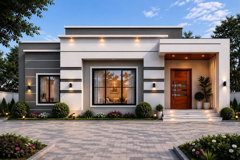 Design 04: modern 4 bedroom bungalow render