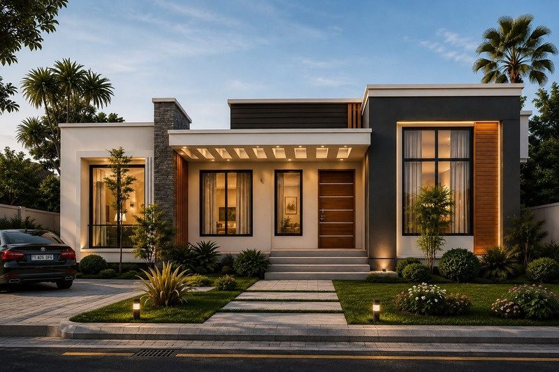 Design 05: modern 4 bedroom bungalow render