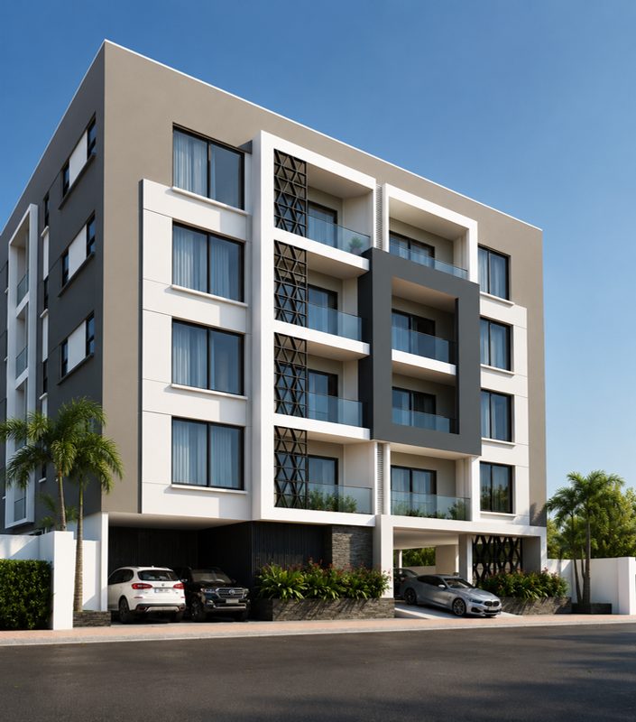 Design 20: modern 5 storey apartment render