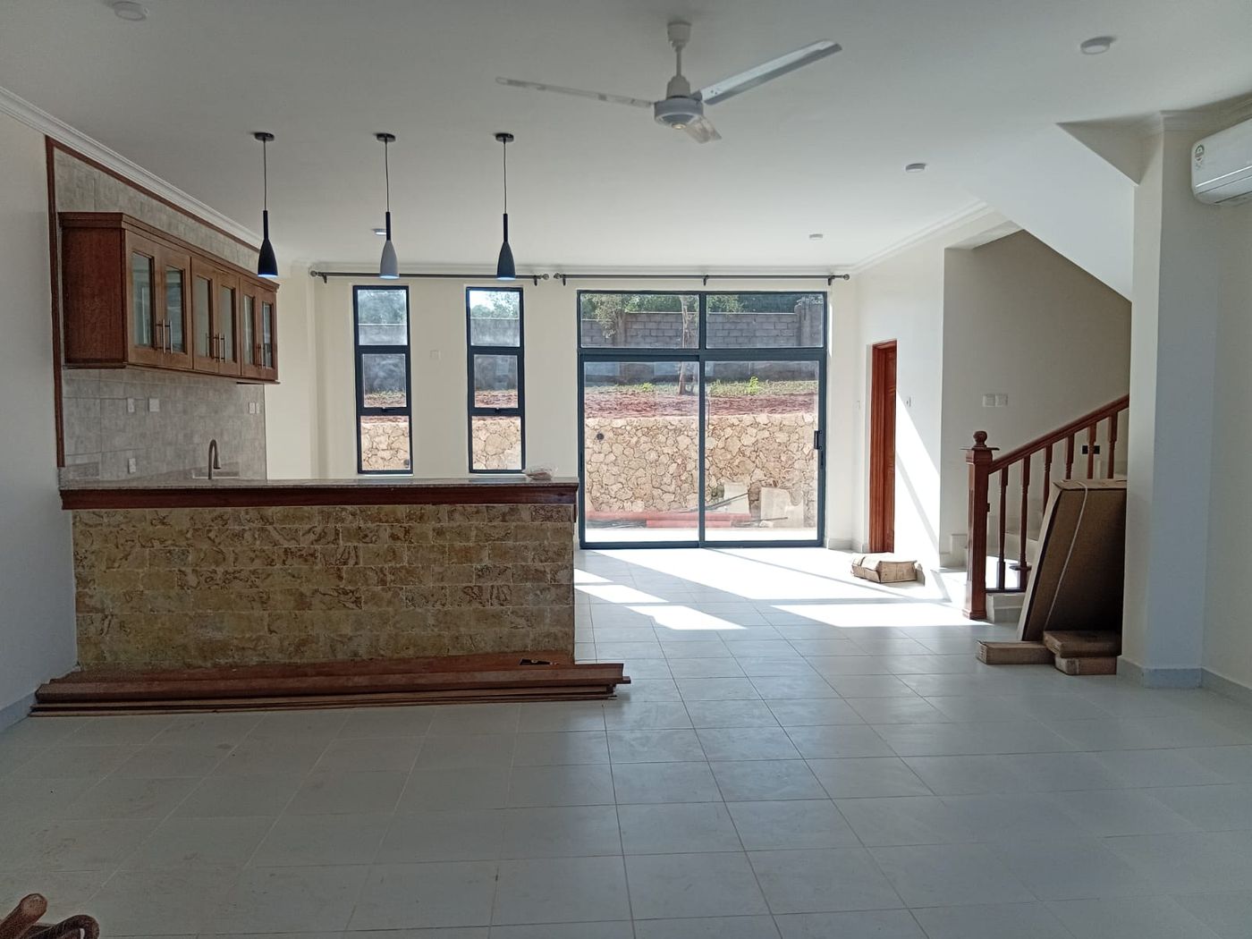 Kilifi interior fit-out - open-plan living and kitchen