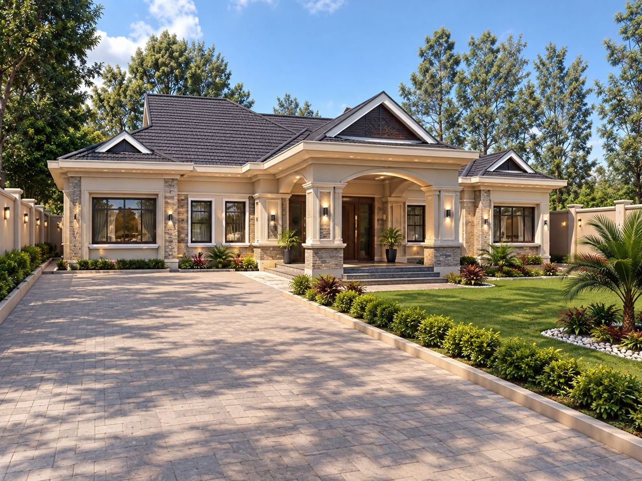 Design render of the finished Murang'a bungalow
