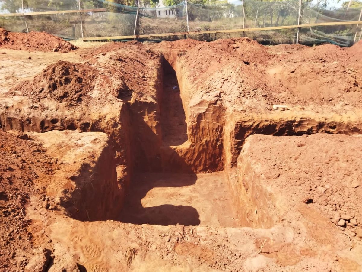 Excavation for the underground water tank